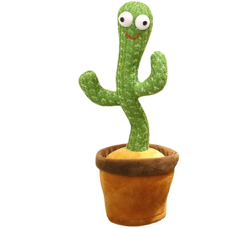 Funny Electric Cactus Plush Toy Dancing Cactus for Baby Learning to Speak Singing Shaking and Talking Electronic Pet