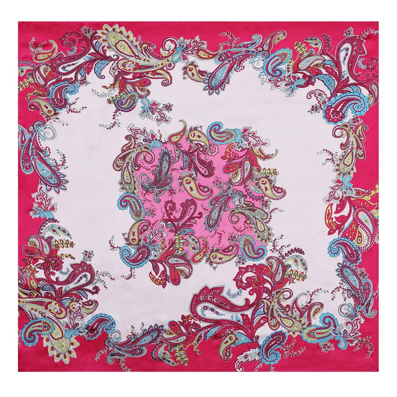 2021 Fashion floral printed satin silk hijab scarf rectangle custom logo luxury women satin silk hair head scarf