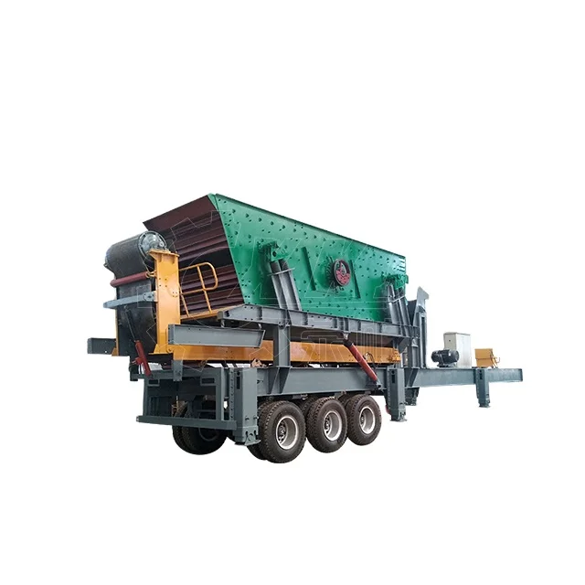 50tph mobile aggregate crushing Car combine jaw crusher with belt conveyor system