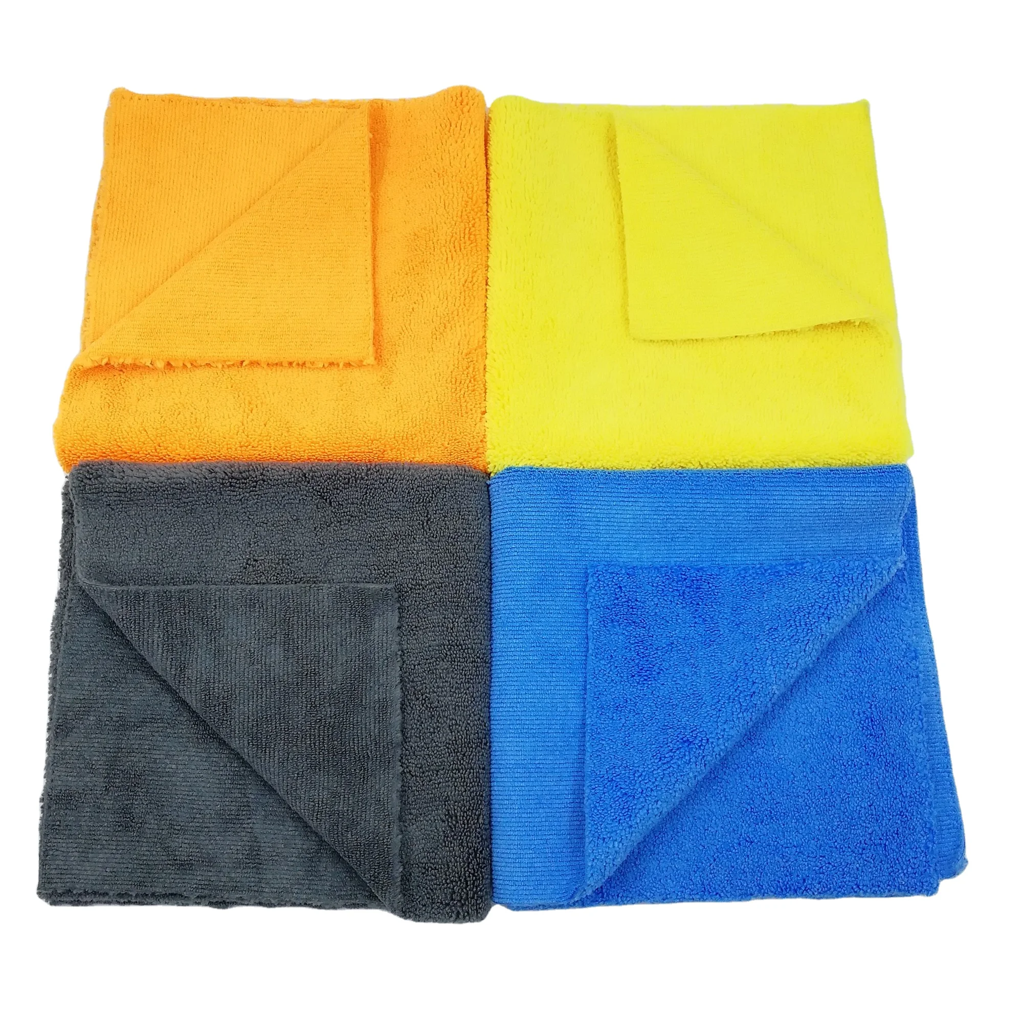 Wholesale Edgeless Thick Plush Microfiber Long and Short Pile Car Wash Towel Two Sided Towel