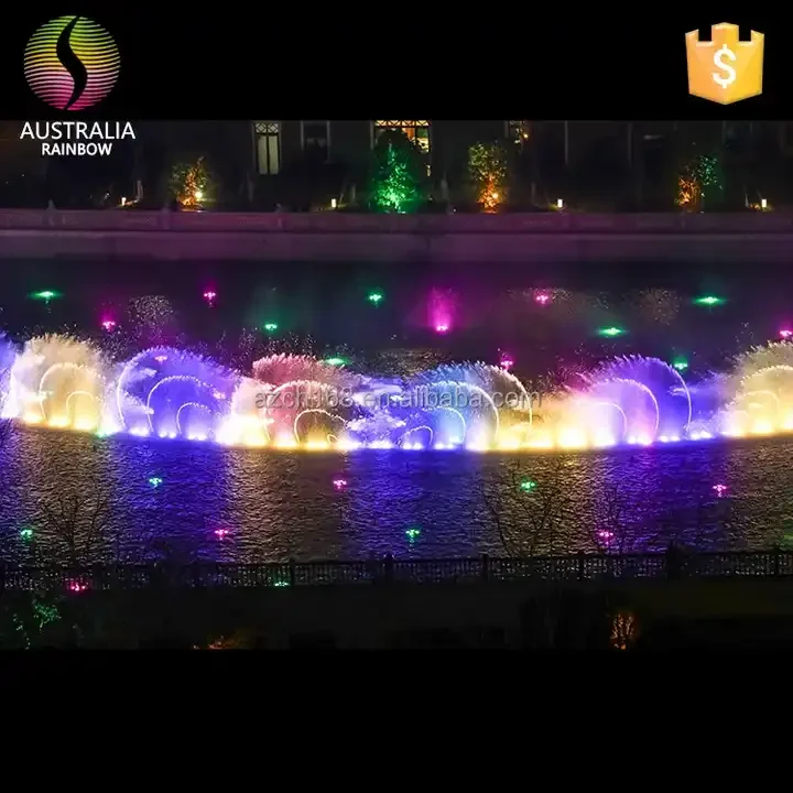 Free Customized Design Outdoor Artificial Pool Colorful LED Light Water Dancing Music Fountain For Garden Decoration