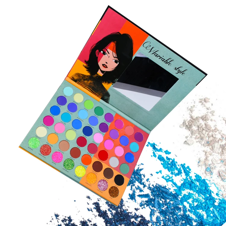 Изготовленным на заказ логосом 48 цветов Яркая цветовая палитра теней для век Макияж Мерцание производитель тени для век леди Косметика метка частного назначения
