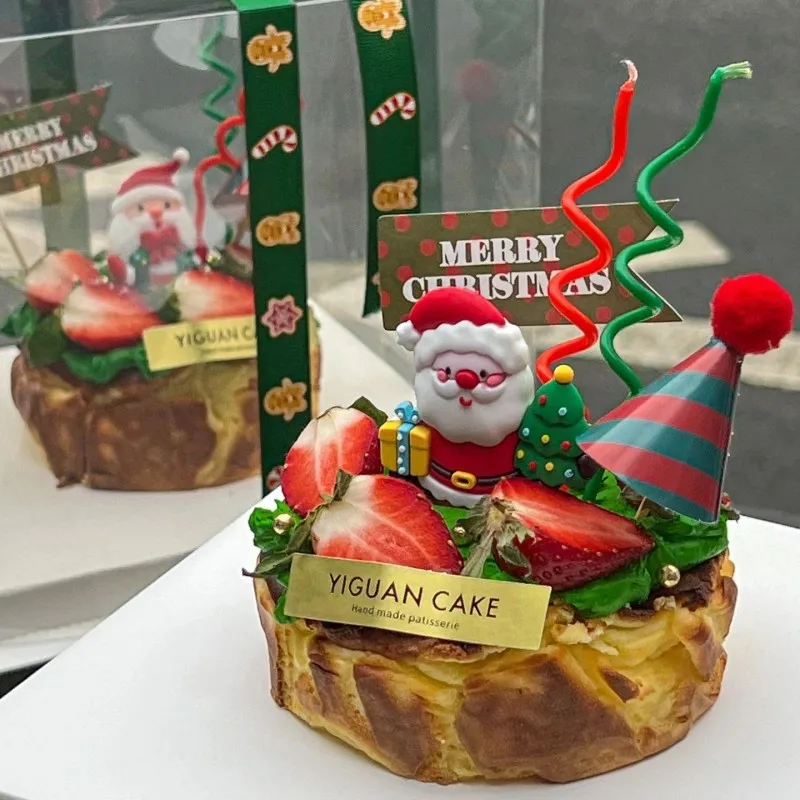 CUSTOM Christmas Cake Decoration Christmas Cupcake Decoration Merry Christmas Hat Cake Topper