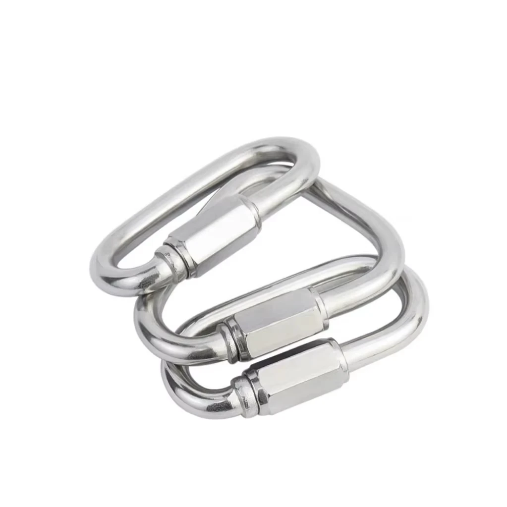 M8 Heavy Duty Stainless Steel Delta Quick Link Triangle Locking Carabiner Connectors