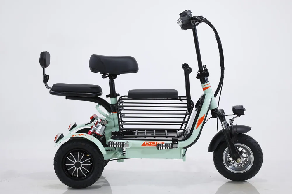 Mini electric tricycle for baby pickup for men and women scooters folding double three-seater lithium tram