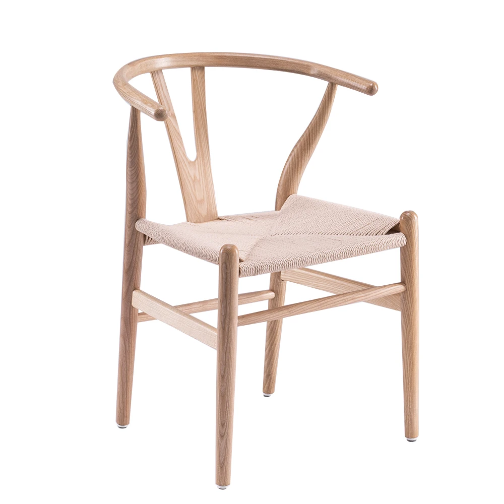 
Natural morden design solid wood Ychair knitting whisbone wood chair 