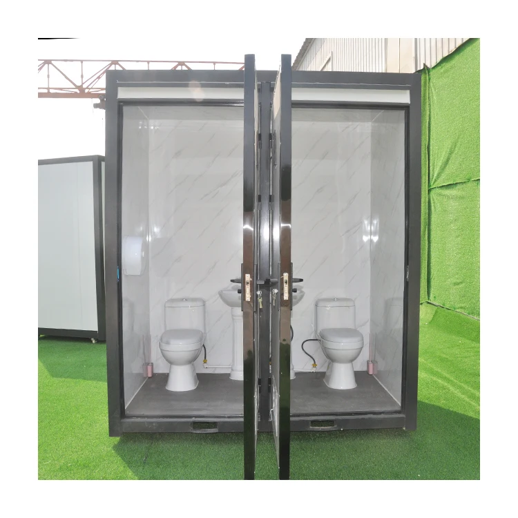 Custom Outdoor Prefab Mobile Portable Single And Double Public Toilet