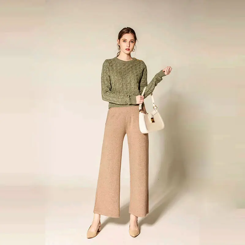 Autumn lovely sweater pure wool without pilling plus large size