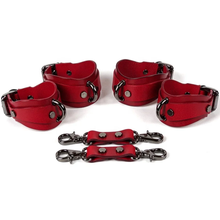 Real Leather BDSM Adult Toys Tool Kits Bondage Genuine Leather Handcuffs Ankle Cuff Whips Restraint Shackles DRE-0002