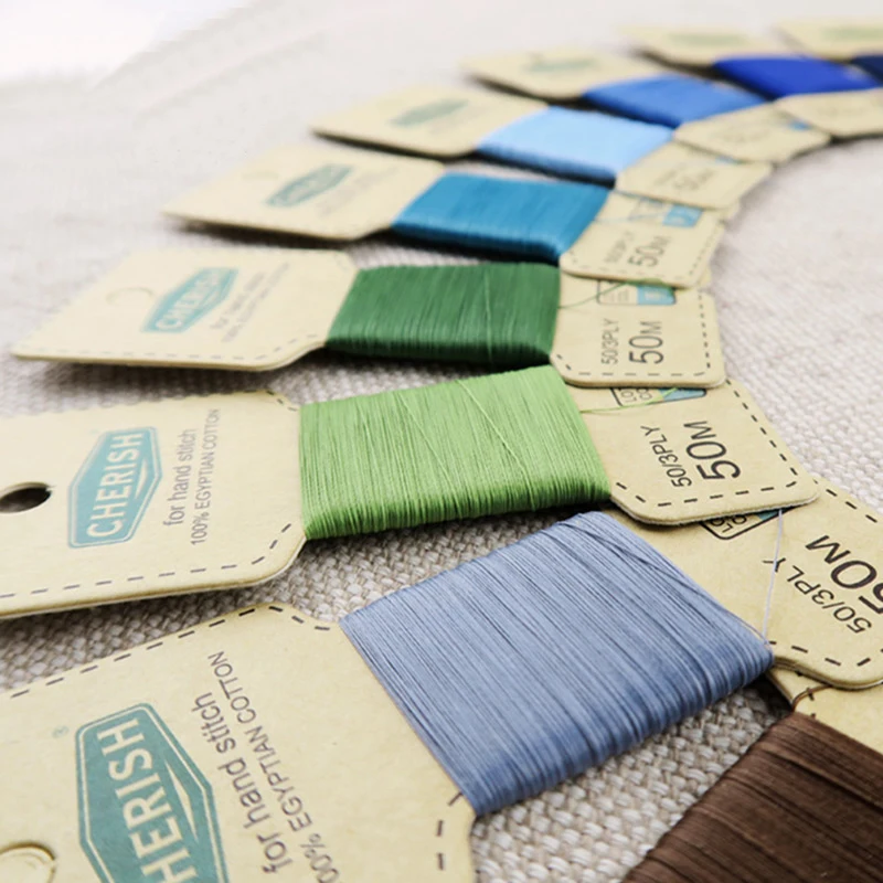 50m 24 Colors Cotton Sewing Thread DIY Handmade Accessories Stitch Thread Manufacturer Embroidery Floss With Organizer