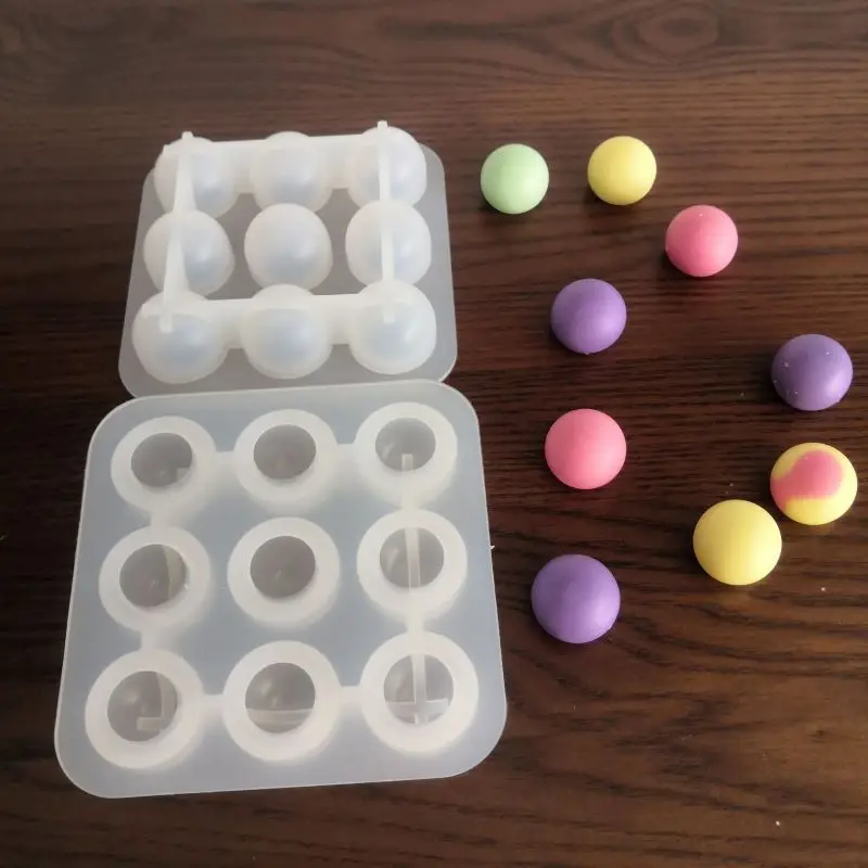 9 Cavity Round Ball Shape Transparent Silicone Ice Cube Mold DIY Epoxy Glue Beads Silicone Molds For Resin