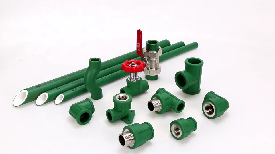 PP-R  Plastic white green  hot water pipes