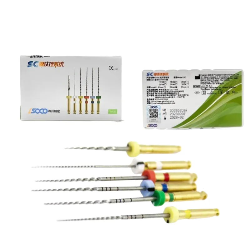 SOCO Dental Rotary Files 21mm 25mm SC Pro Niti File System Assorted Green Packing Root Canal Files Stomatology