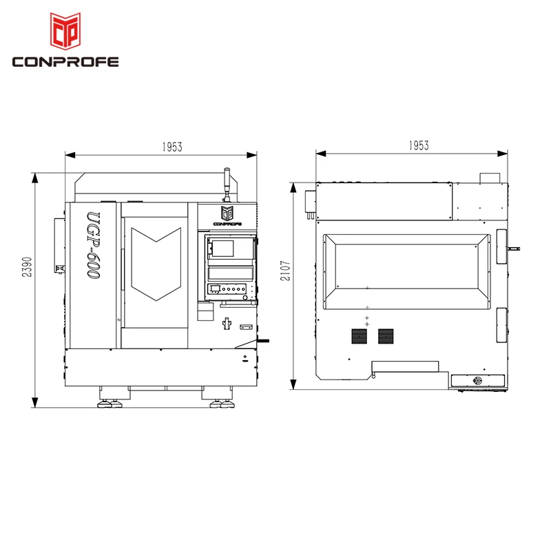 Conprofe ультразвуковой графитовый обрабатывающий центр 3 оси CNC профиль VMC Китай обрабатывающие центры