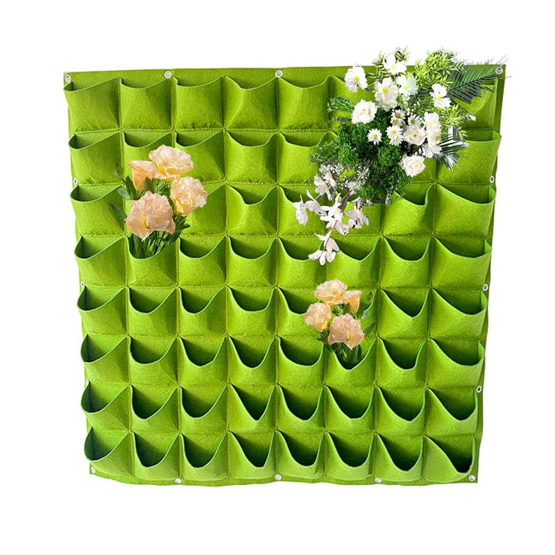 ECO-friendly Garden Planter Nursery  Felt Vertical Grow Bags with Pockets Felt Wall Planting Bag for Flower