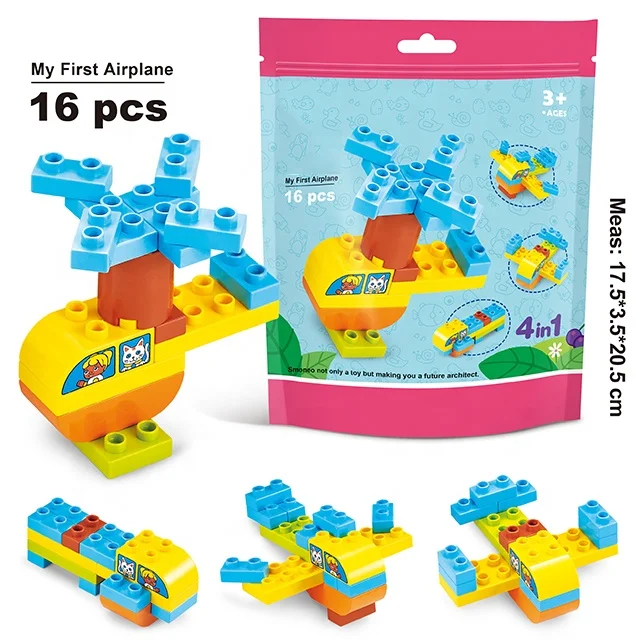 
Funny Educational 4 In 1 Mini Cat Airplane Style Plastic DIY Kids Building Bricks Toy Blocks 