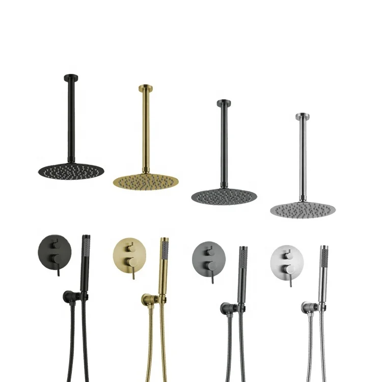 2021 Manufactured Modern concealed rain shower set with faucet walk in shower