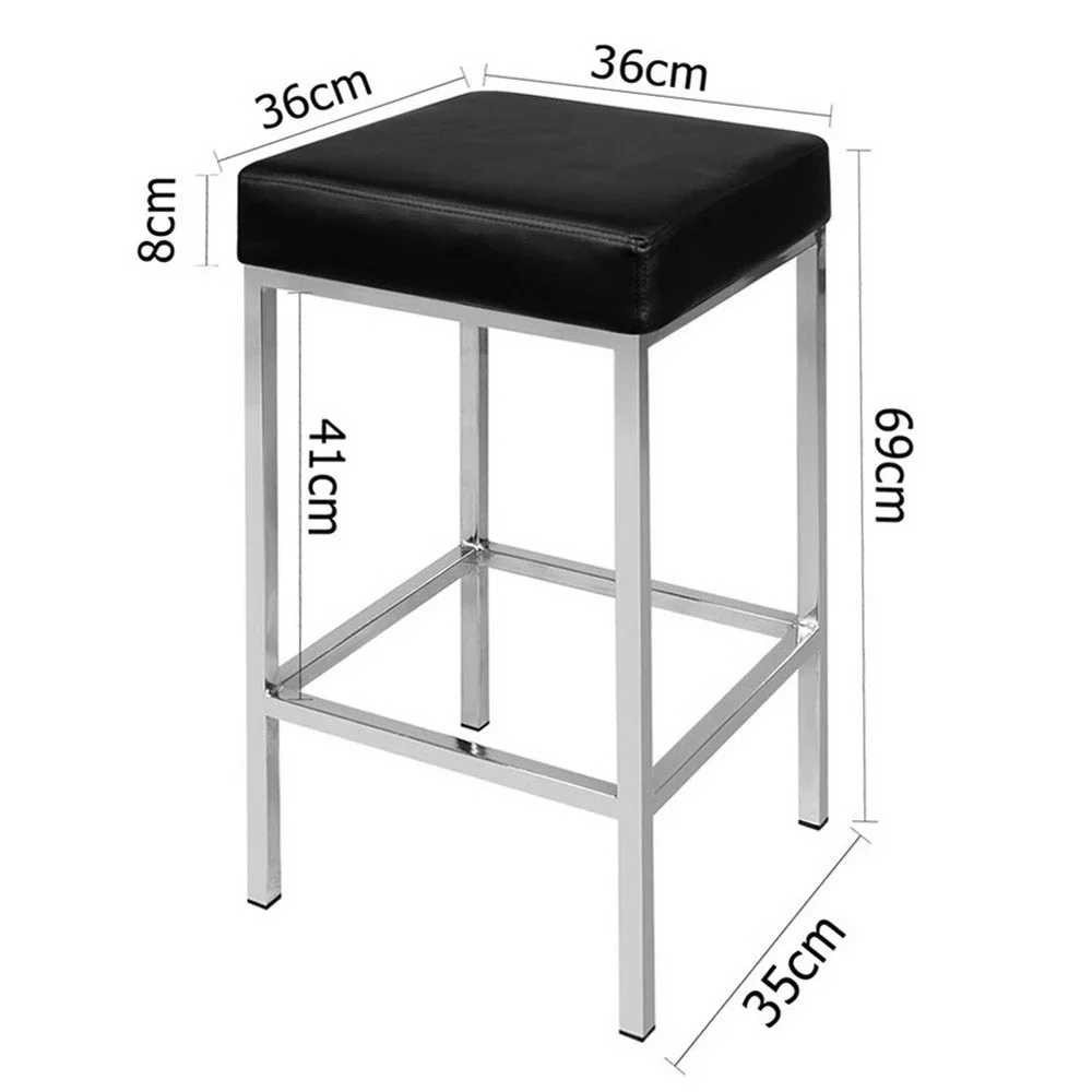 White Upholstered Cover Bar Stool Chair Chromed Base Barstool Lem piston Stool for Sale