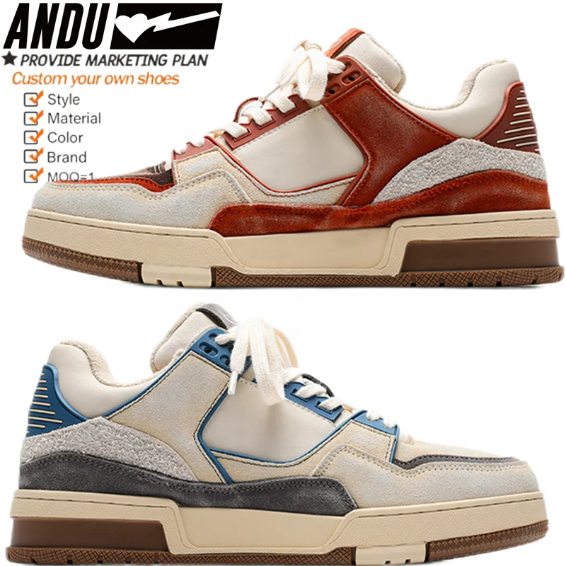 Custom Low Cut Retro Logo Design Genuine Leather Manufacturer Women Men Private Label Sport Basketball Shoes Sneakers