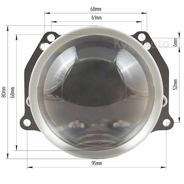  CQL Aozoom 3 дюймов A7 A5 + Круглый bi светодиодный объектив проектора 46w 48w