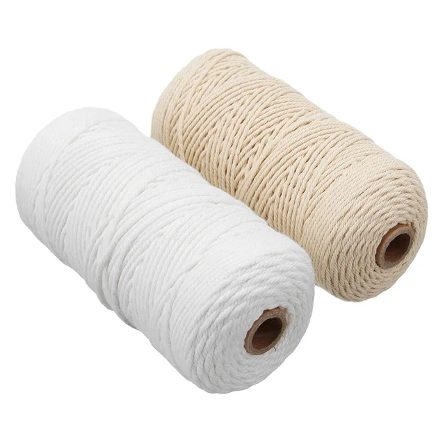 100M White Cotton Bakers Twine 2MM Twisted Fiber String for Kitchen Cooking DIY Tying Homemade Meat-Roll Packaging
