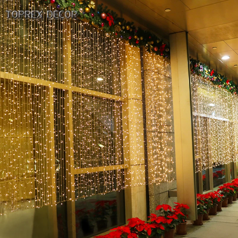 Connectable waterproof 3x3 led lighted curtain lights christmas wholesale for event party decorations wedding