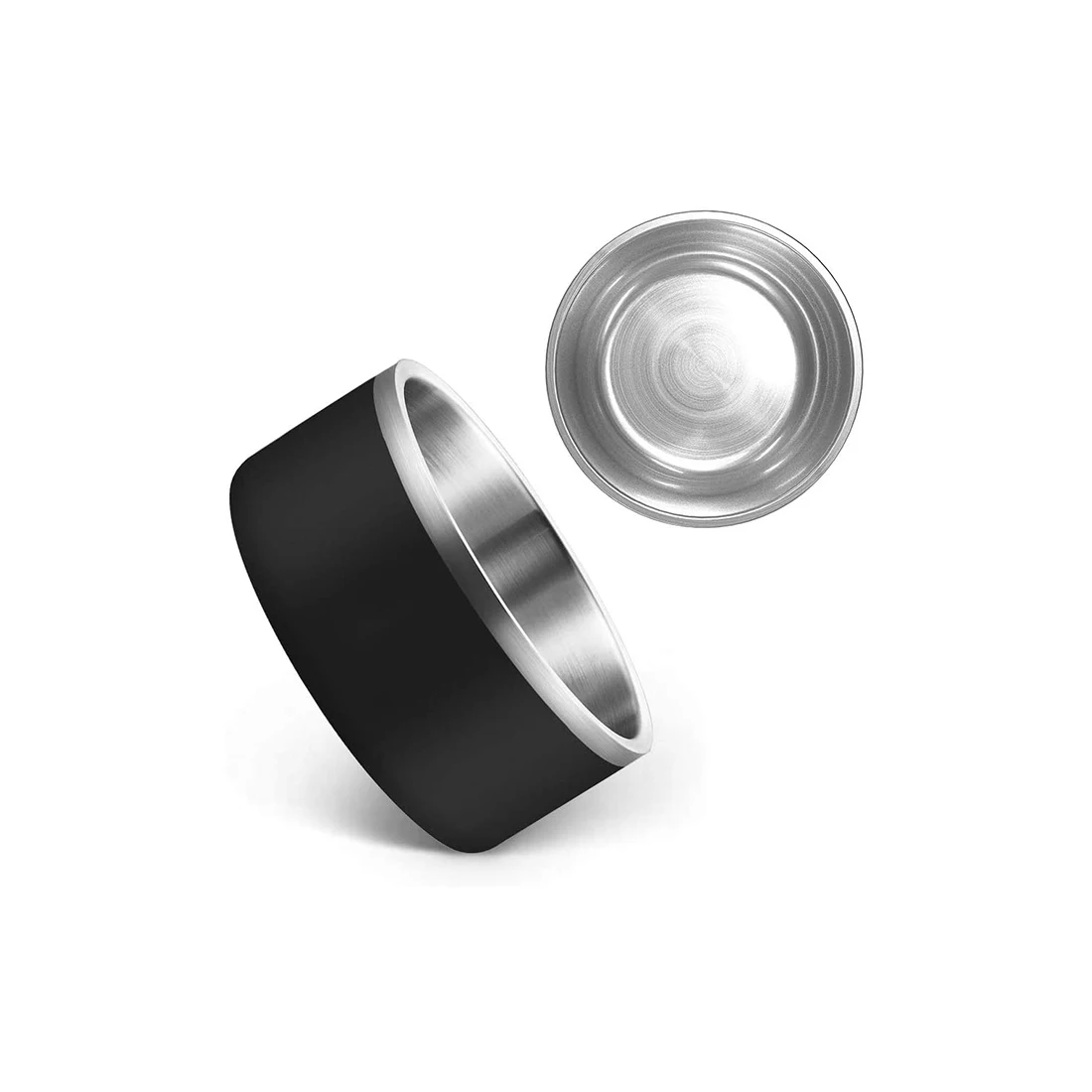 wholesale 32oz 64oz logo custom double wall stainless steel dog bowl dog food bowl powder coated pet dog feeding bowl with box