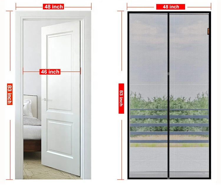 Hot Sales Magnetic Mosquito Net Curtain Fiberglass Mesh Bugs Soft Door Polyester Screen The Easyfit Insect Window Netting