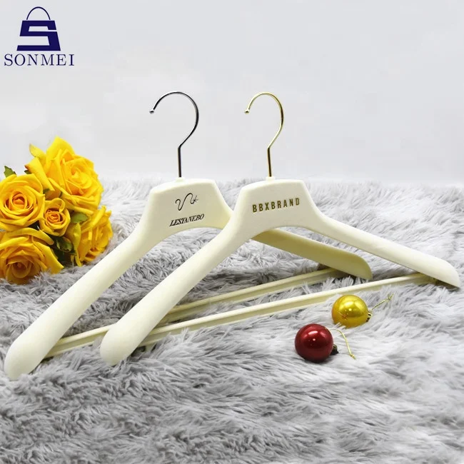 Heavy duty wedding gown custom coat boutique velvet creamy hanger