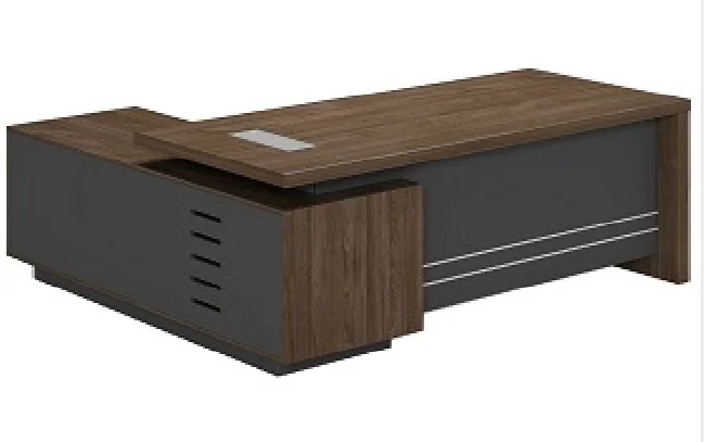 High quality office furniture modern luxury high temperature resistant desk L shaped high density board ceo executive desk