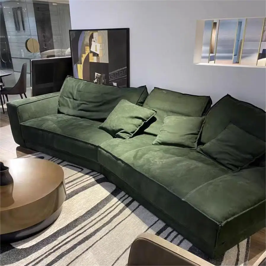 sample modern create technology cloth sectional leather Italian furniture couch living room sofa