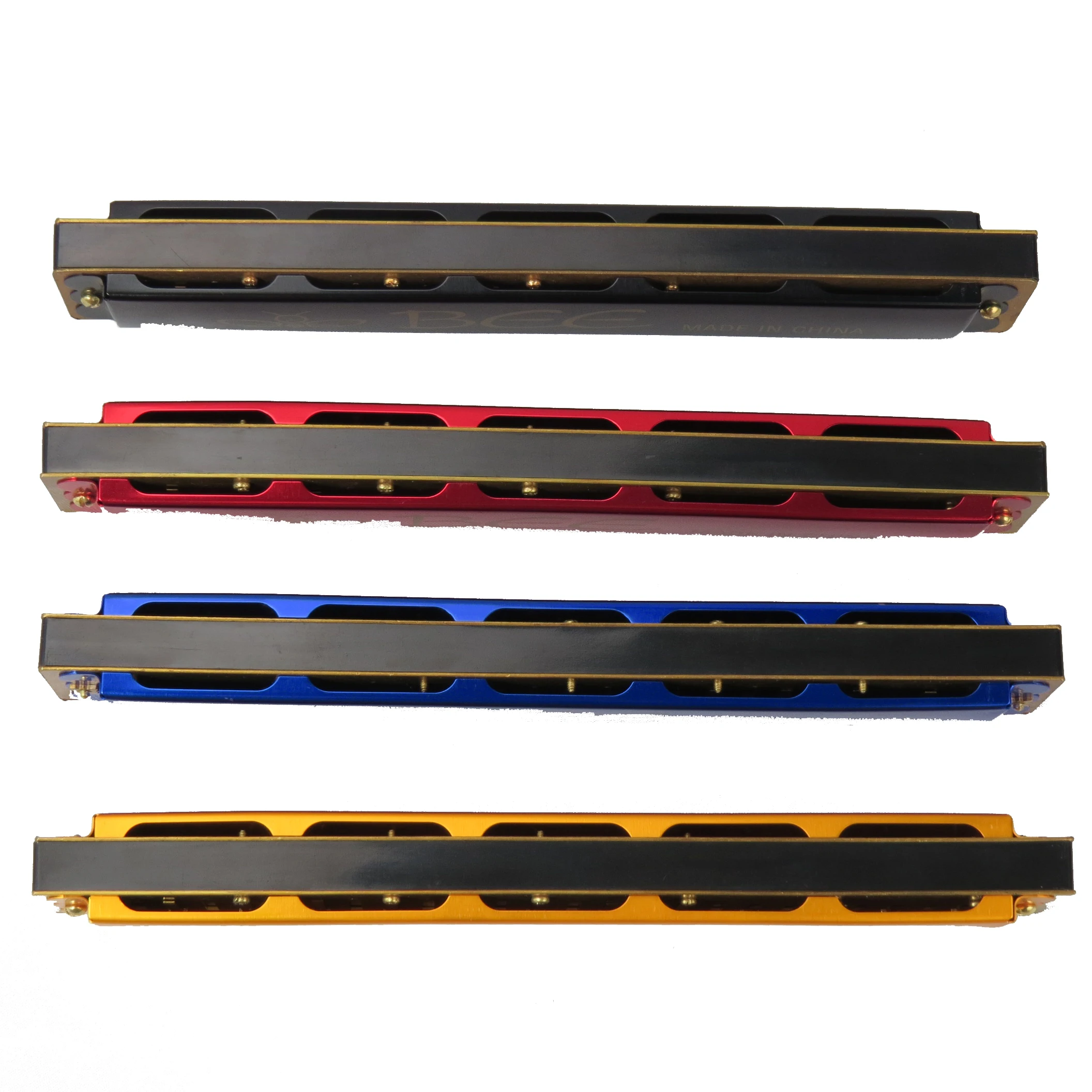 
DF24-1hot sale Bee brand harmonica 24 hole brass reedplate aluminum cover toy harmonica 