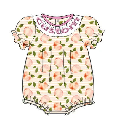 Yihui Hot Sale OEM Infant Baby Girl Outfit Ruffle Romper Ribbed Body Suit Summer Cotton  baby bamboo romper