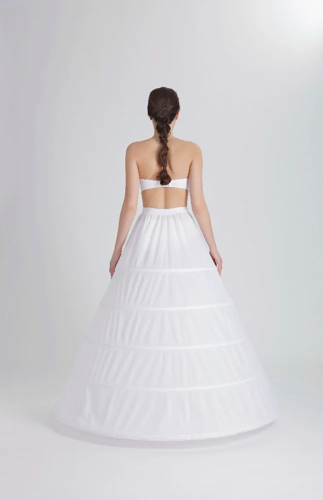 Women 5 Hoops Petticoat Ball Gown Wedding Bridal Dress Bustle Underskirt