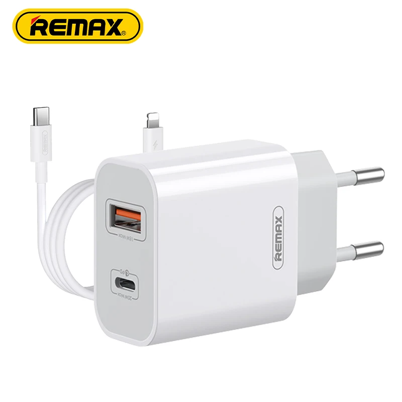 Remax Rp-U68 Wall Fast Charger 20W 18W Pd Qc Fcp Pps Usb C For Laptops For Ip 12 huawei Us Eu Uk Quick Charge Travel Adapter