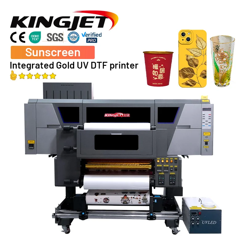 Kingjet pro uvdtf integrated imprimante transfer ab film uv dtf printer film golden a with b film phone case logo dtf uv printer