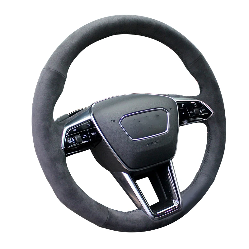 Car Auto Interior Accessories Steering Wheel Cover for Audi A6 A4 Allroad Q3 Q5 Q7 Q8 RS 5 RS Q8 S3 S4 wheel wrap in alcantara