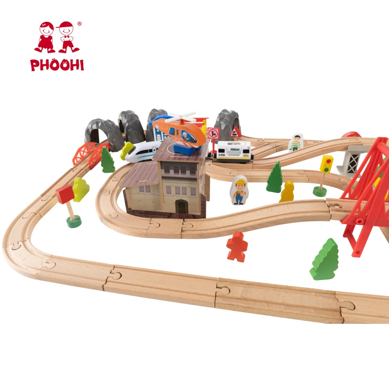 Hot Selling Children Educational Learning Kids Play Railway Set Wooden Train Toy for Baby Train Toy