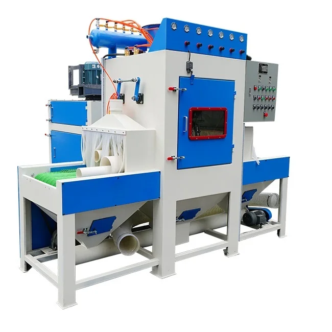 Automatic sandblasting equipment conveyor belt type sandblaster machine