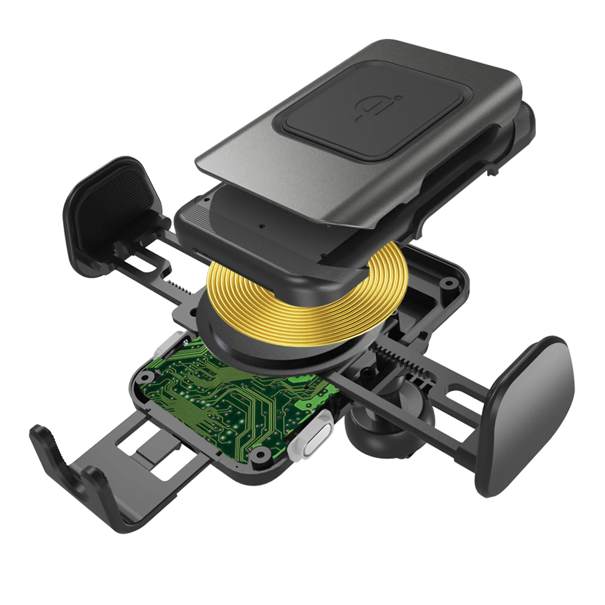 KC certified innovative products 5W/7W/10W/15W Qi Wireless car mini car Charger automatic induction