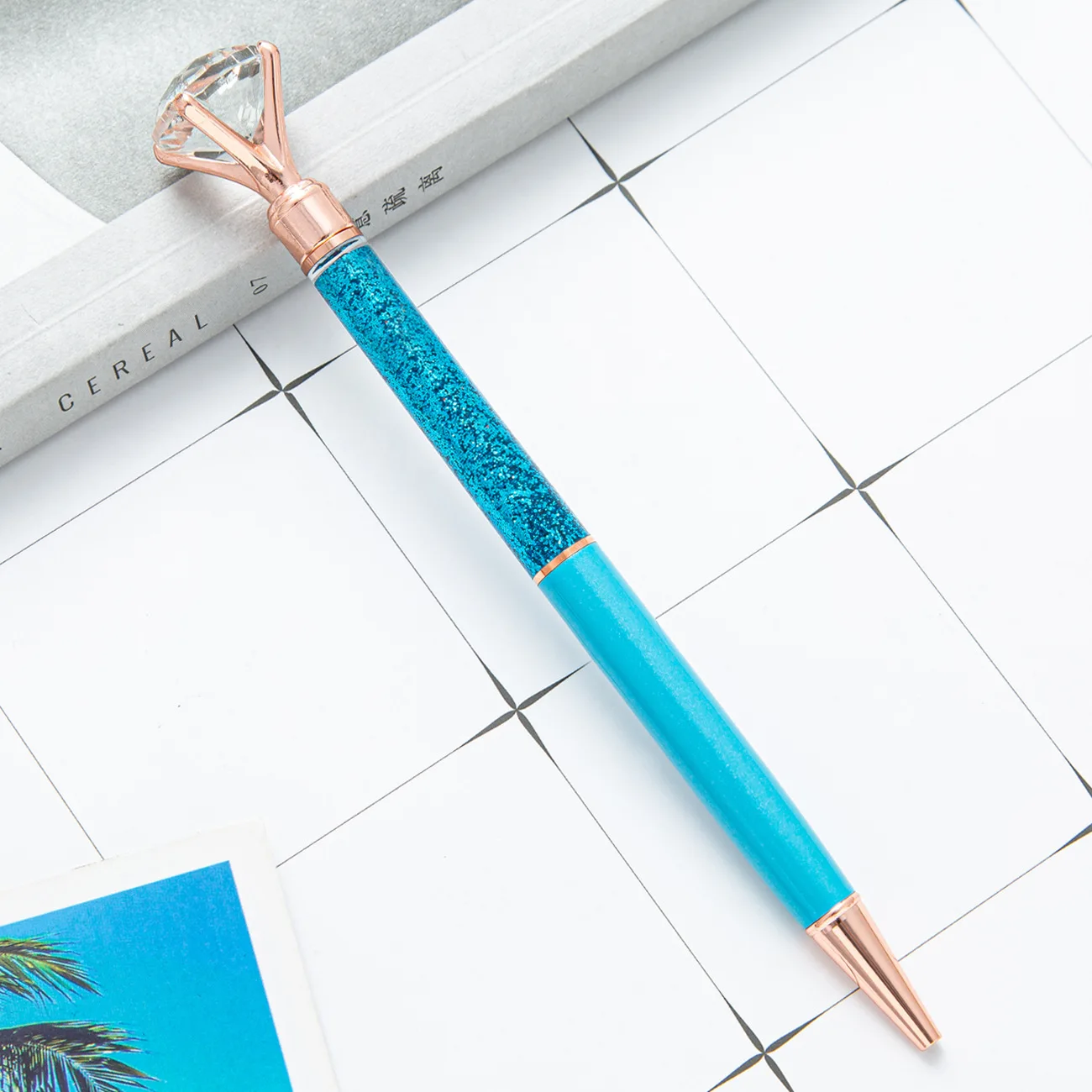 Wholesale High Quality Creative Diamond Metal Ballpoint Pen Metal Ballpoint Pen Printing Logo 1.0mm