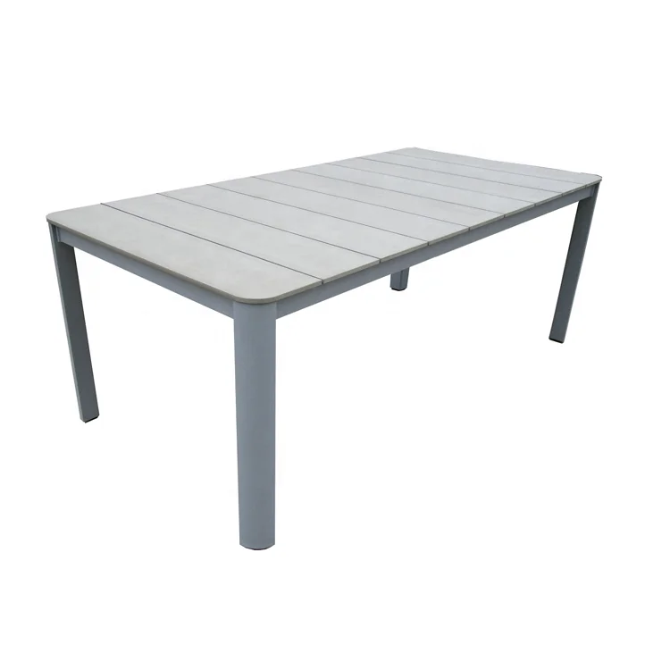 Садовые плетеные уличные обеденные наборы, топ из 7 предметов, прямоугольные столы и стулья из ротанга, мебель для патио, современная алюминиевая рама