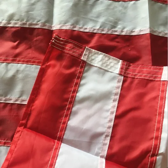 Wholesaler Stock 3x5ft 210D Nylon Embroidered Star White Line Straps American USA  Flag