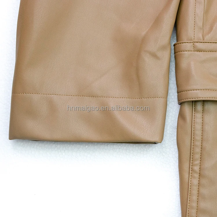  Новый модный стиль подгоняемый цвет верблюжьего цвета большие размеры кожаные длинные куртки для женщин