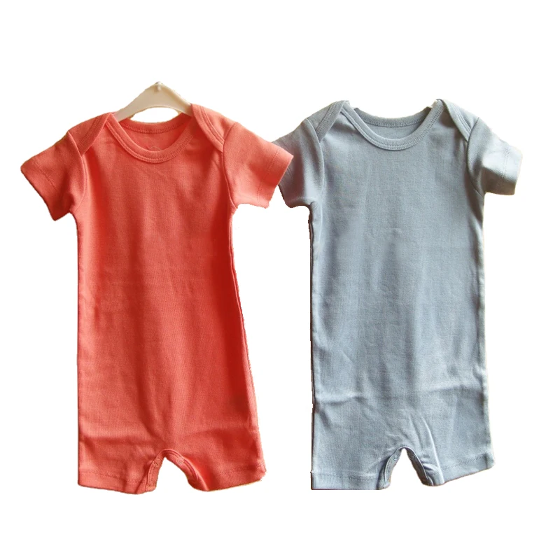 Customized Cute Summer Short Sleeve Newborn Toddler Romper Organic Cotton Baby Clothing Romper