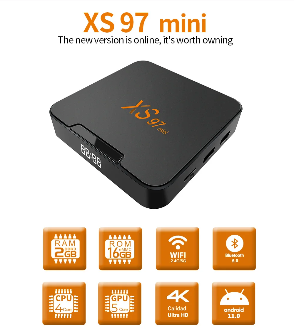 XS 97mini SET top Box ANDROID11 TV Box S905W2 Dual-band 5Gwifi Android box