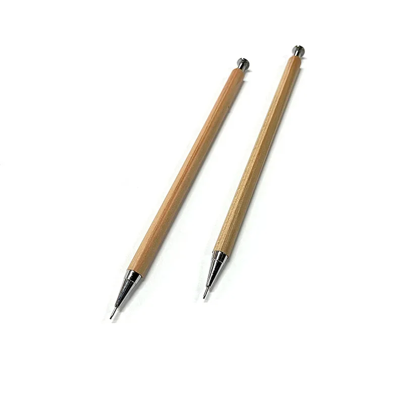 Eco-Friendly Cheap Cedar Wood Mechanical Pencils 0.5mm & 0.7mm Mini Bulk Set HB & 2B Lead Hardness Metal Material