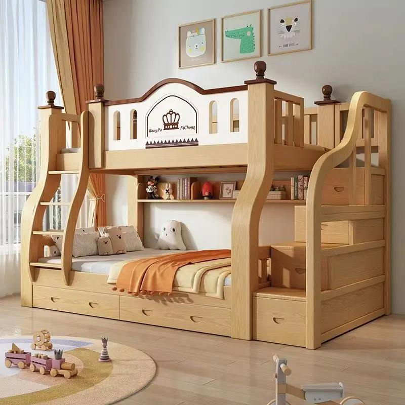 Wholesale Modern Hotel School Dormitory Apartment Bed University Apartment Wooden Bunk Beds With Stairs