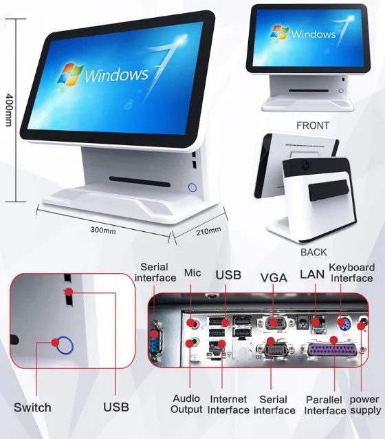 Factory Price All In One Pos 15.6 Inch 1920*1080 True Flat touch Screen Windows Pos System