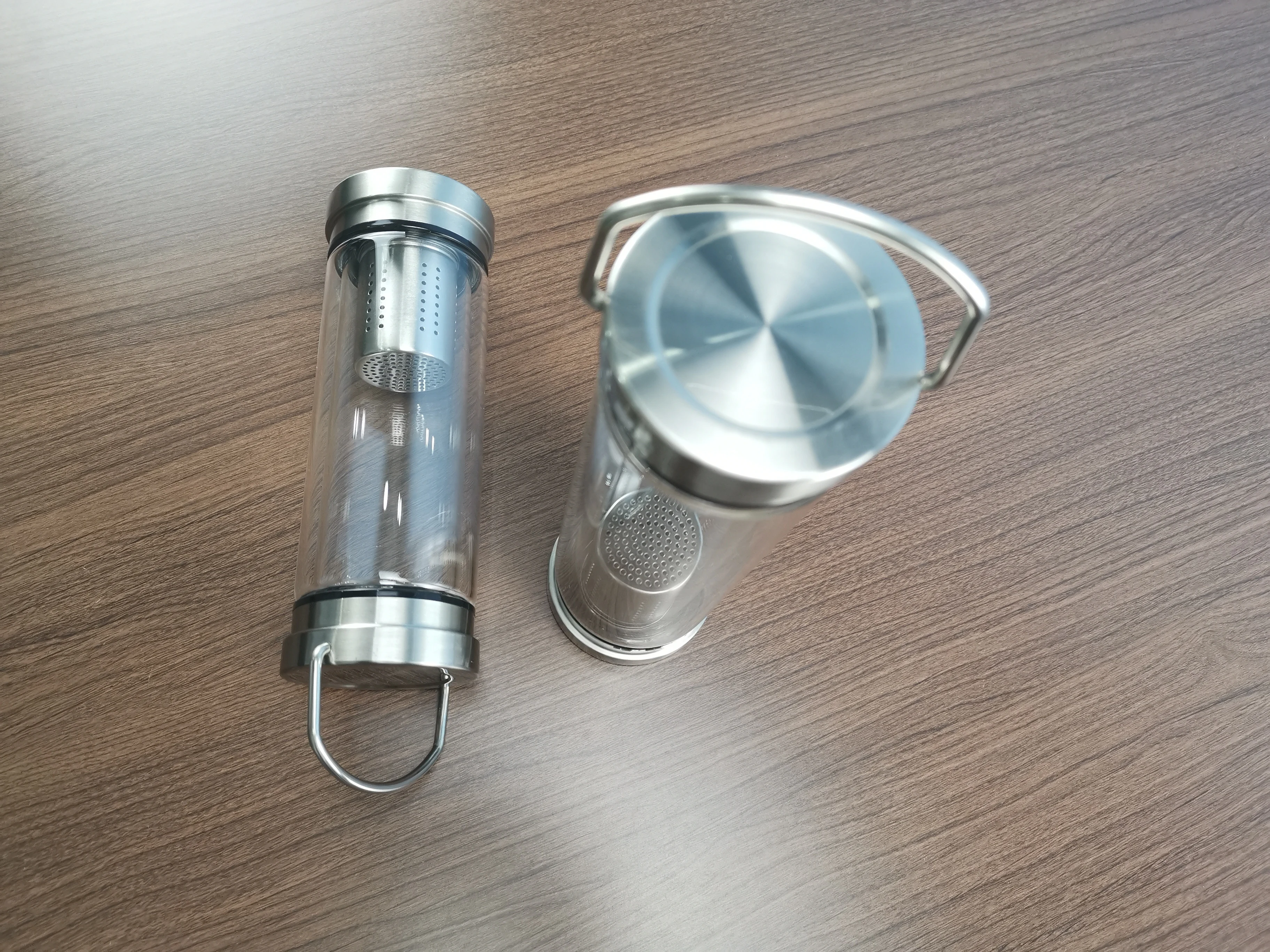 Новый дизайн, модная небьющаяся стеклянная бутылка для воды с двойными стенками, чашка с фильтром для заварки чая и крышкой, подарки